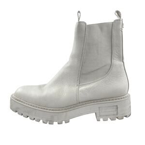 Sam Edelman Laguna Women's Gray Leather Round Toe Platform Chelsea Boots Sz 8.5